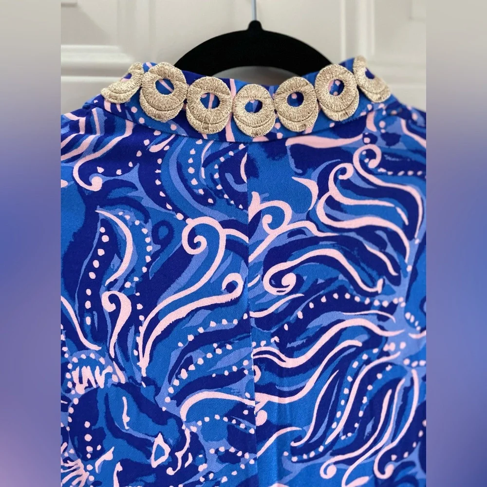 🚫SOLD🚫NWT Lilly Pulitzer Gracelynn Stretch Dress In Coastal Blue Whispurr💙 - Picture 12 of 16